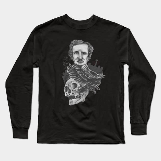 Edgar Allan Poe Long Sleeve T-Shirt by JohnKing
